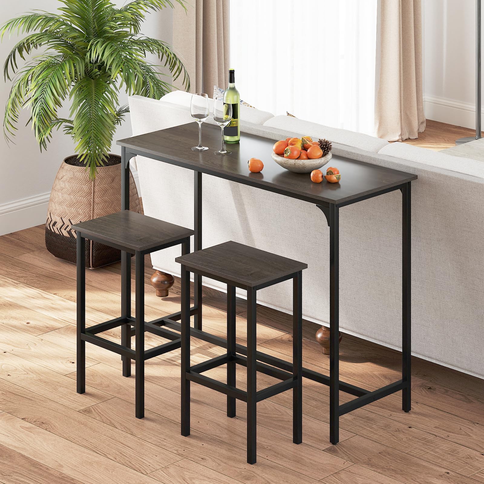 Tangkula 3 Piece Counter Height Bar Table Set